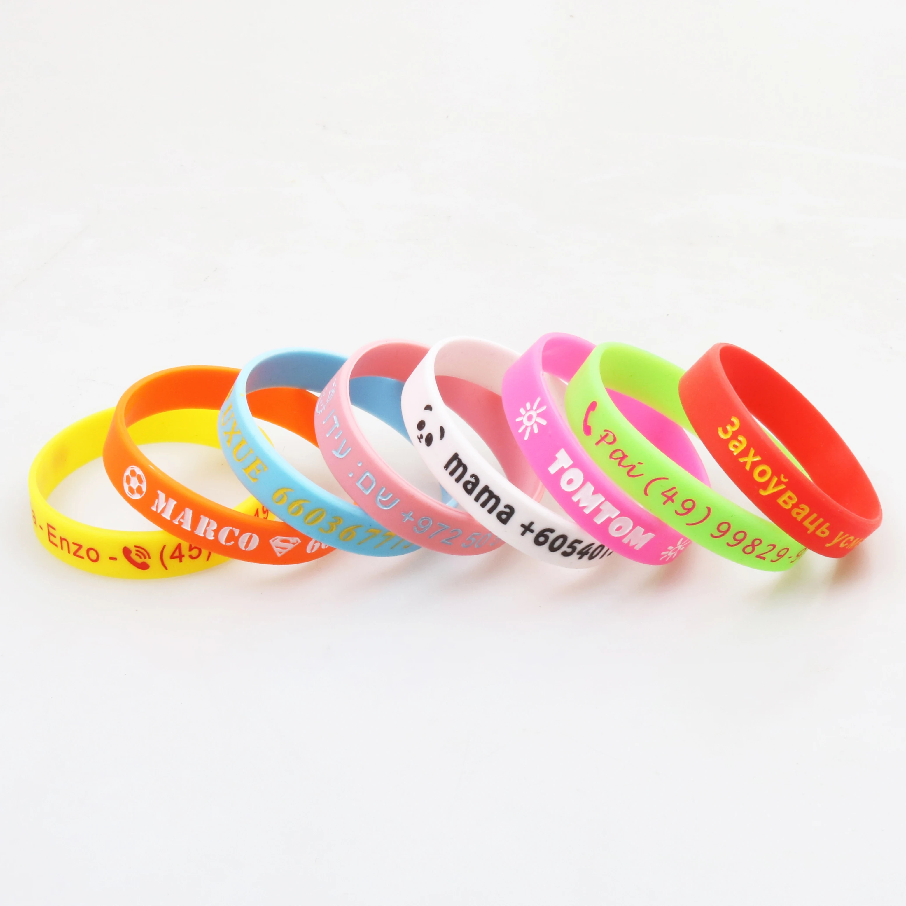 1pc Custom Silicone Bracelets SOS ID Phone Number DIY Engraved Personalized Custom Wristband Gifts