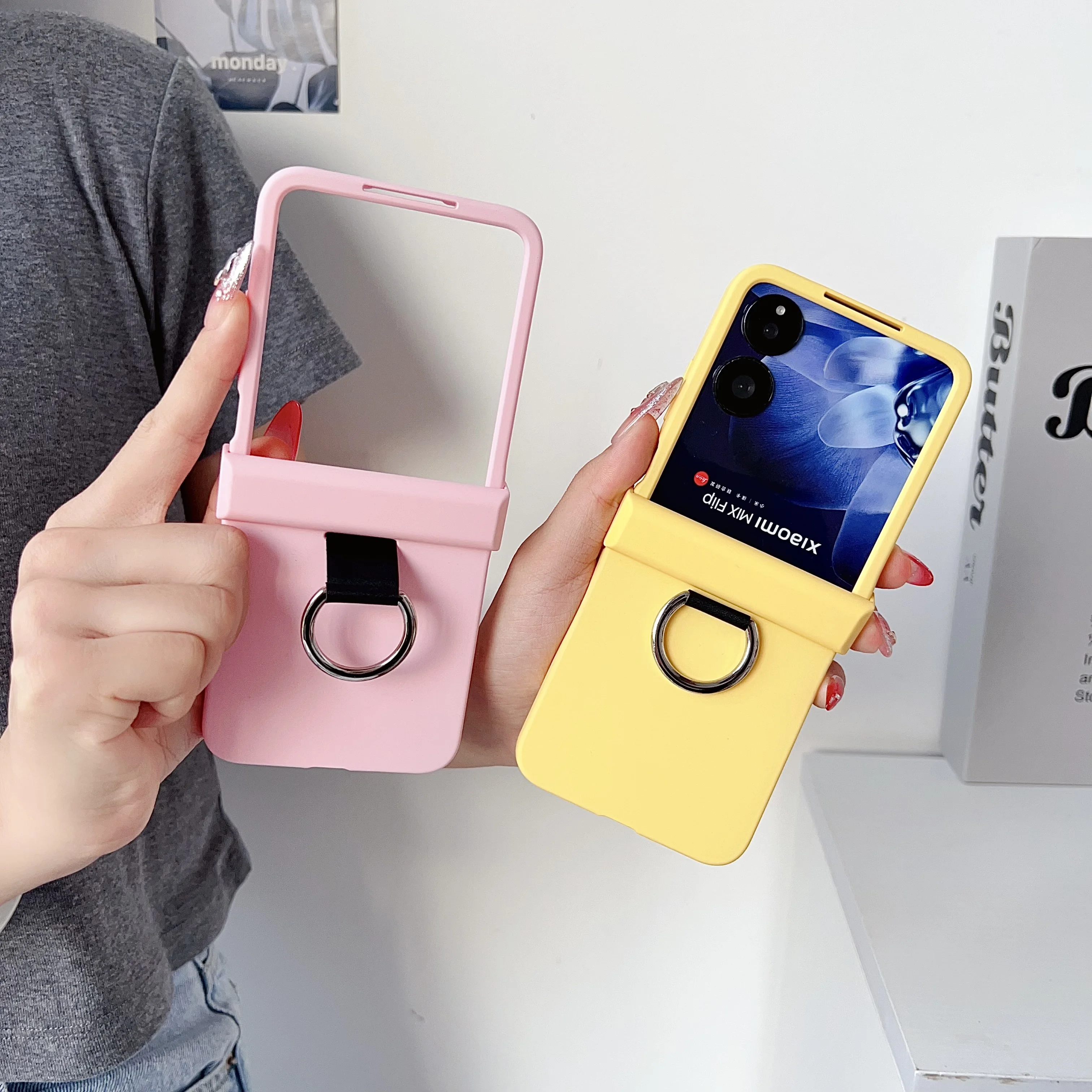 Für Xiaomi MIX Flip Fall Ring Ultra-dünne Matte Haut-Freundliche Stoßfest Schutz Scharnier Klapp Hard Cover Zubehör Funda – Detail 10