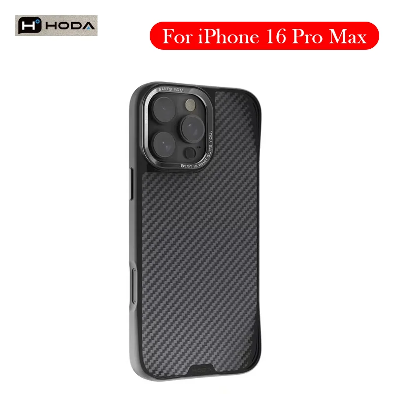 

Hoda Kevlar Magnetic Case For iPhone 16 Pro Max Carbon Fibre Back Cover Case for iPhone 16 Pro