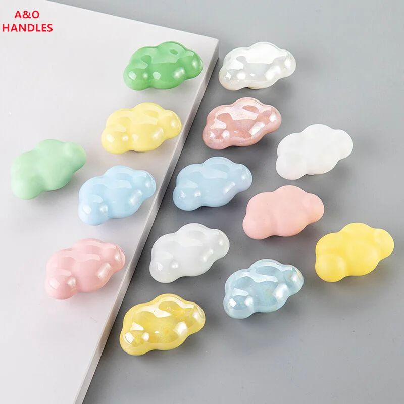 Handles Drawer Cabinet Furniture Kitchen Handles for Cabinet Knob Door Drawer Knob Colour Ceramics Cloud Star Single Hole