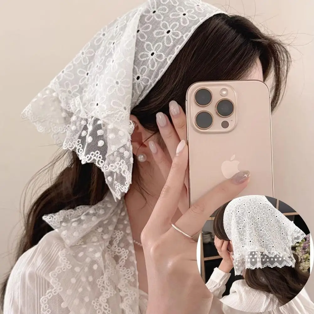 

Ретро кружевной треугольный платок, модная полуюбка, милый кружевной шарф с вышивкой, кружевная отделка, полуюбка, фартук, короткая юбка трапециевидной формы