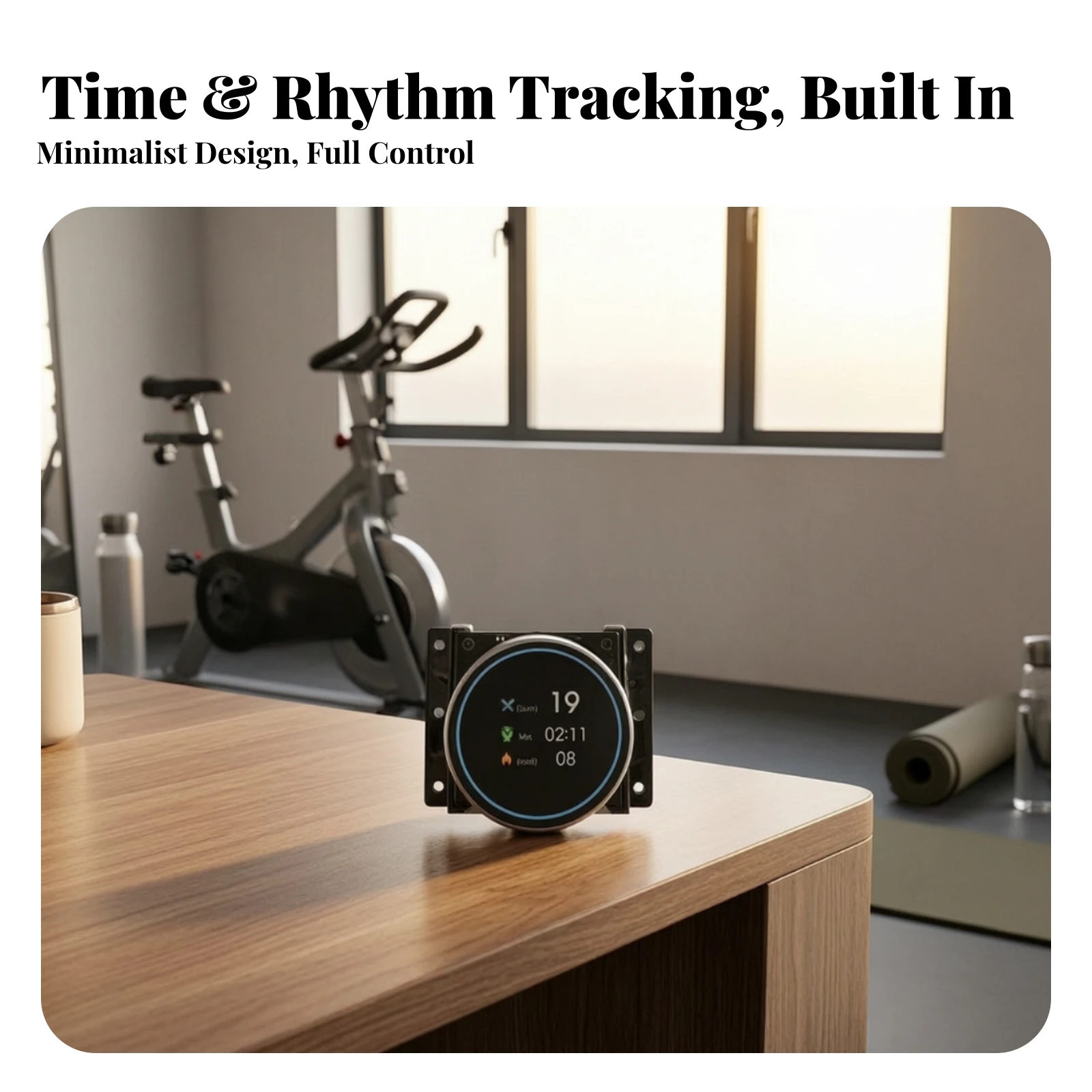 Fitness Display Unit with Mounting Bracket Illuminated Electronic Workout Tracker with Mounting Plate for Home Gyms
