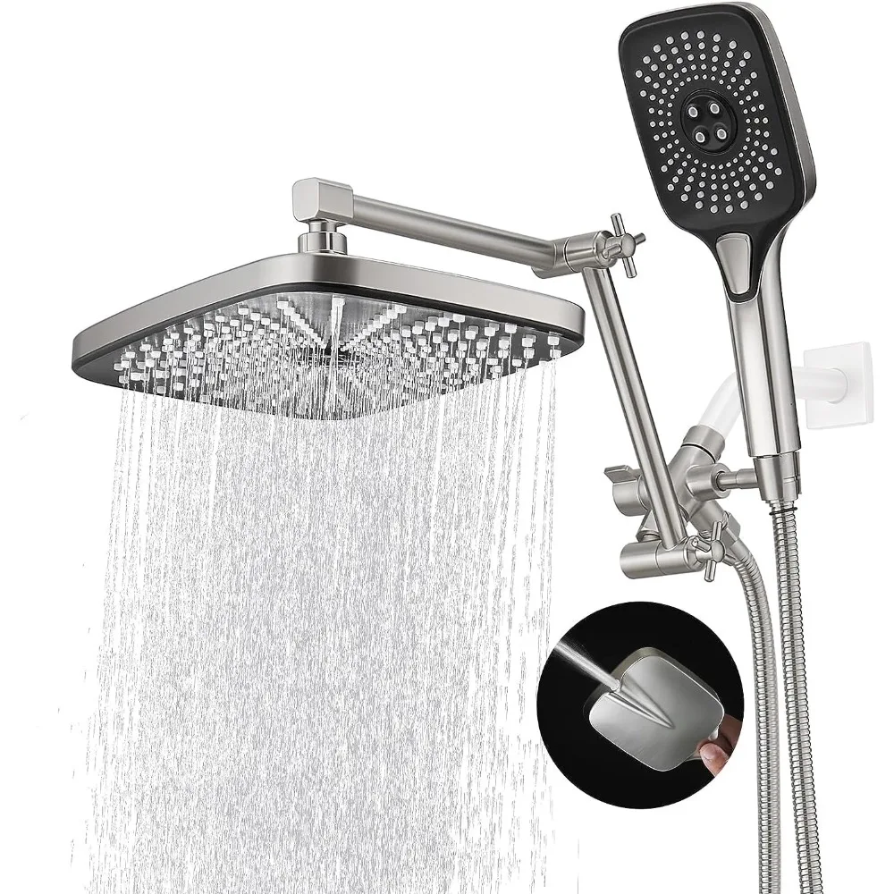 Shower Head, 12 Inch Handheld High-pressure Rain/rain Shower Head with 3+1 Handheld Spray, Including 3-way Shunt, Shower Head