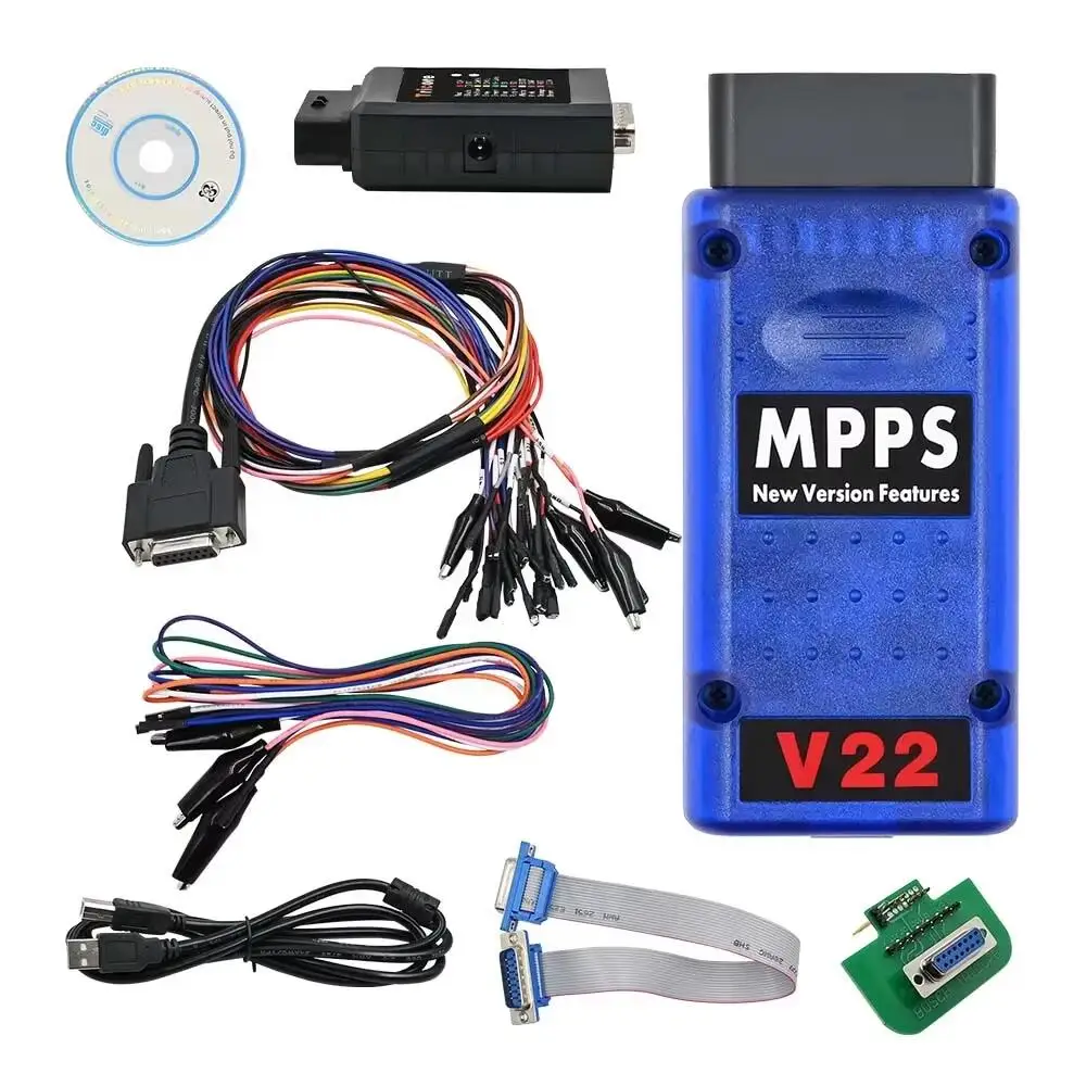 MPPS V22 Newest Version V21.0.1.3 ECU Programmmer Add more Function Than MPPS V18 V16 with Breakout Tricore Cable EEPROM