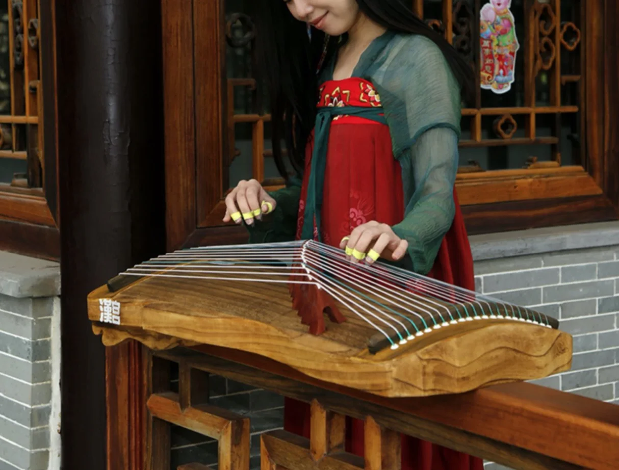 Pequeños instrumentos de cuerda chinos guzheng portátiles de 1M con 21 cuerdas