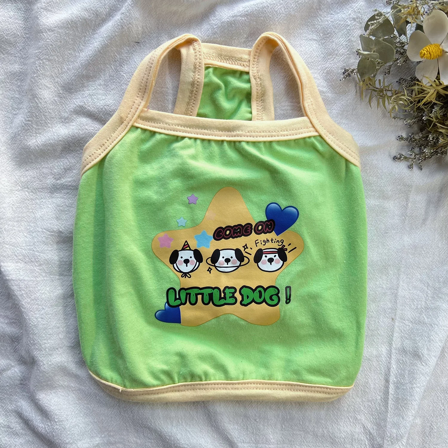 Pet Pure Cotton Camisole Spring Teddy Bear Cat and Other Cute Contrasting Color Camisole Puppy Clothes Dog Cooling Vest