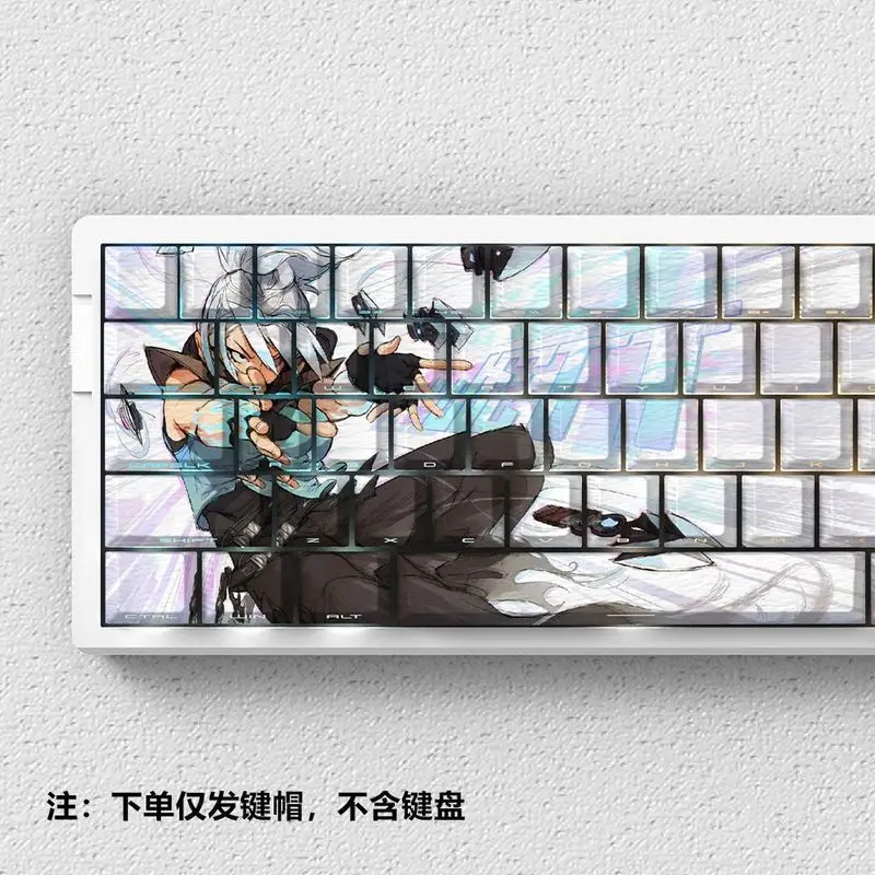 Jiefeng テーマキーキャップ オリジナル工場 サイド刻印文字 透明 PBT メカニカルキーボード PC ゲーミングキーボード アクセサリー