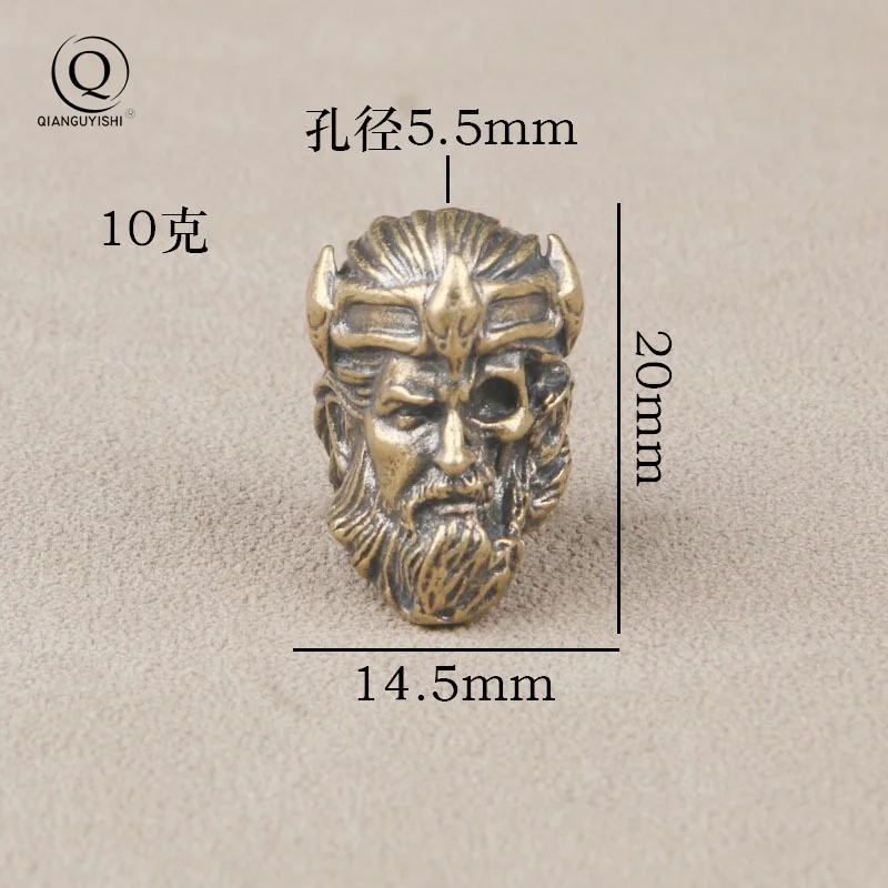 Emperor King Skull Brass Knife Beads EDC DIY Paracord Woven Bracelets Lanyard Pendants Accessories Outdoor Tool Hangings Charms