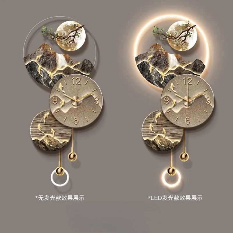 Luxury Design Entrance Hall Wall Clock Corridor LED Digital Clock Living Room Mute Quartz Clock Restaurant Mural Home Decor