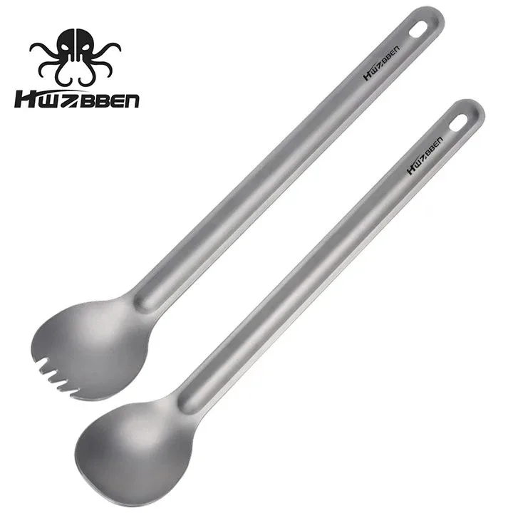 HWZBBEN Bxg002 Bxg003 Stainless Steel Sandblasting Small Spoon Spork Ladle Outdoor Dinner Lunch Soup Tableware Cutlery Utensil