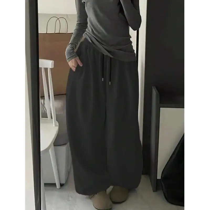 

Autumn New Sle Bots Deep ey Dstring Elastic Waist Loose Wide Leg Pants Men's plus Size Vintage Ciwalk orts