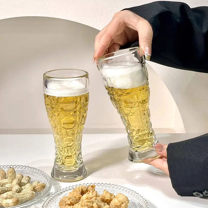 

Thickened Engraved Glass Cups Craft Beer Cups Large-capacity Draft Beer Cups Light Luxury and Personalized Wheat Wine Cups 1 Pcs