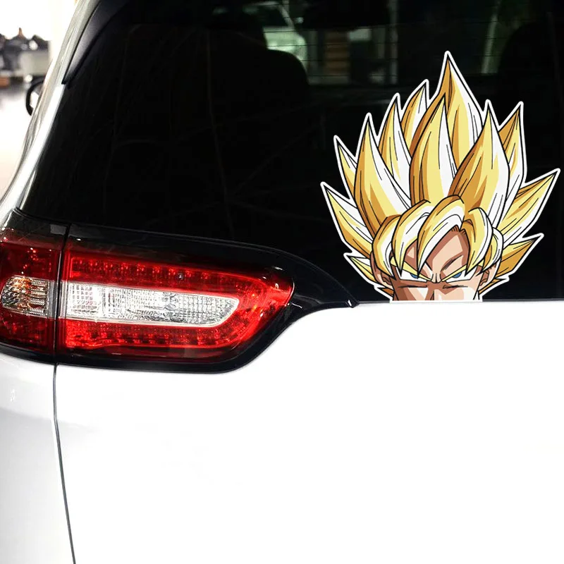 Animação dragon ball z acessórios sun wukong boneca móvel kakarotto figma modelo adesivos à prova dwaterproof água diy criativo adesivos de carro