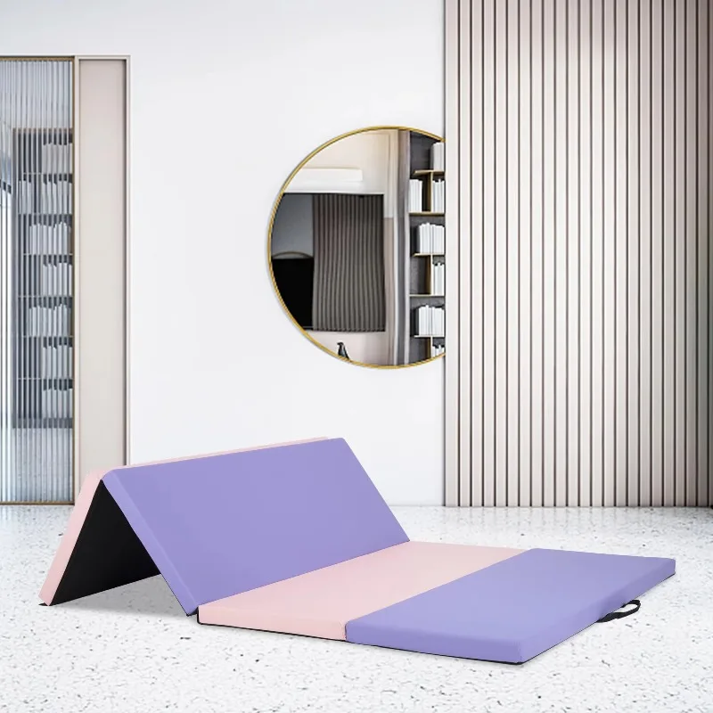 

Gymnastics Mat for Gym Exercises, Folding Thick PU Leather Mat, Indoor & Outdoor Use for Wrestling, Tumbling