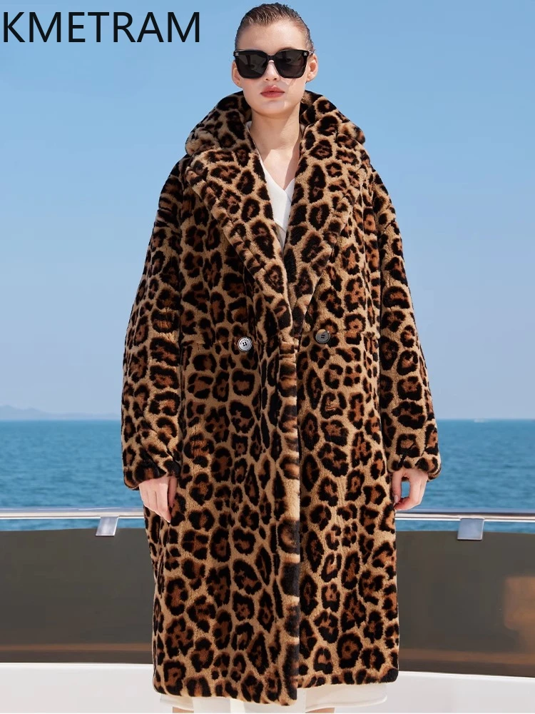 100% Natural Mink Fur Jacket Woman Leopard Printed Long Real Fur Coat Luxury Jackets for Winter Women Clothing 2025 шуба женская