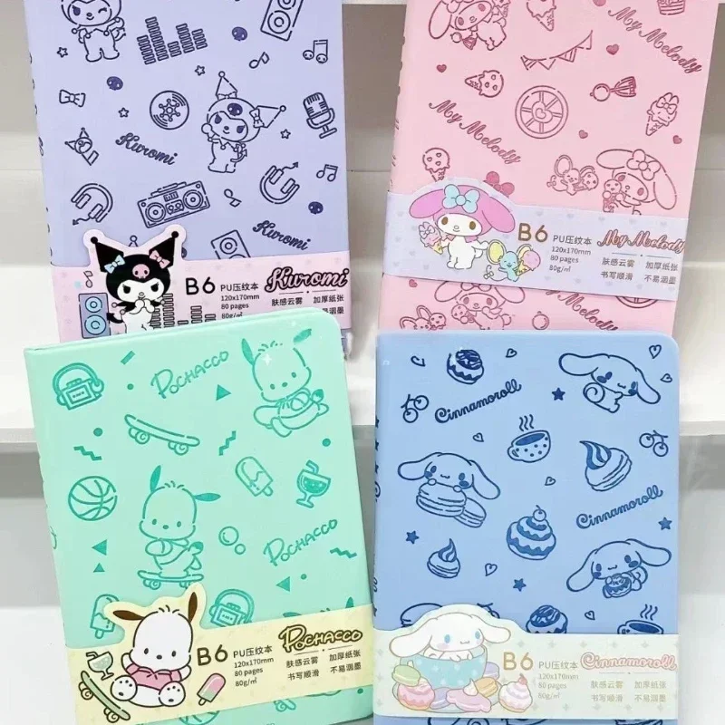 Sanrio Kuromi Notebook Cute Cartoon Anime My Melody Kawaii Notepad Office Supplies Children Learning Supplies Holiday Gifts