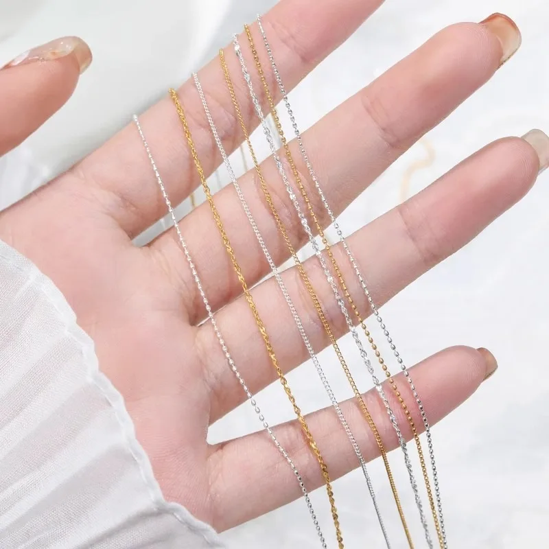 Micro Bead Chain Nail Art Decoration, Silver Gold 50cm Ball Chain for Stylish Manicures, Odorless Nail Accessory, for Hand Feet