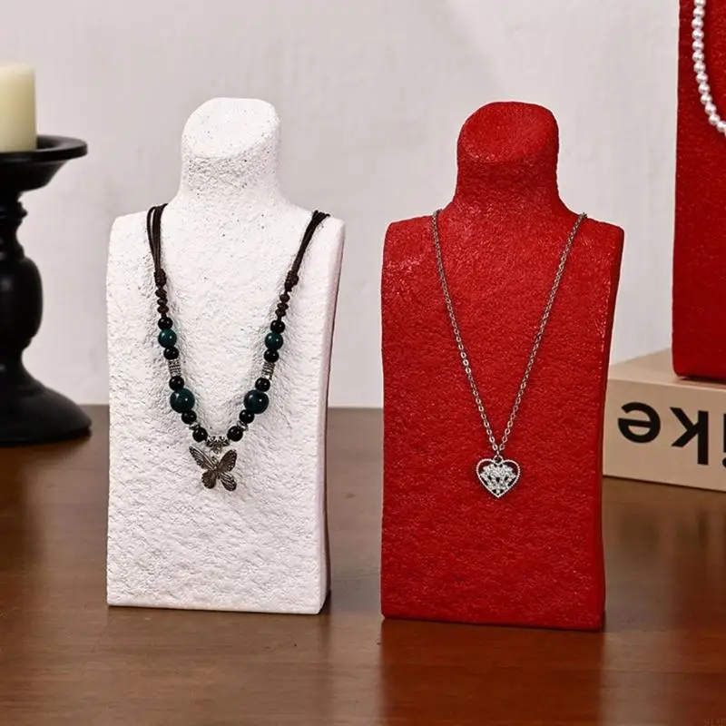 91AF Elegant Resin Neck Form Jewelry Display Stand for Necklaces with Stable Base
