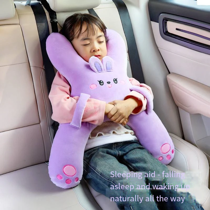 Car Cute Cartoon Pillow Car Mounted Child Sleeping Pillow Car Removable Comfortable Breathable Headrest Lumbar Support image 2