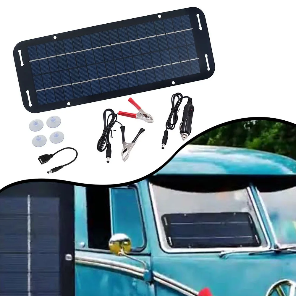 

12V Solar Panel Kit IP65 Waterproof Solar Trickle Charger Portable Solar Powered Charger Kit High Efficiency Car Battery Charger