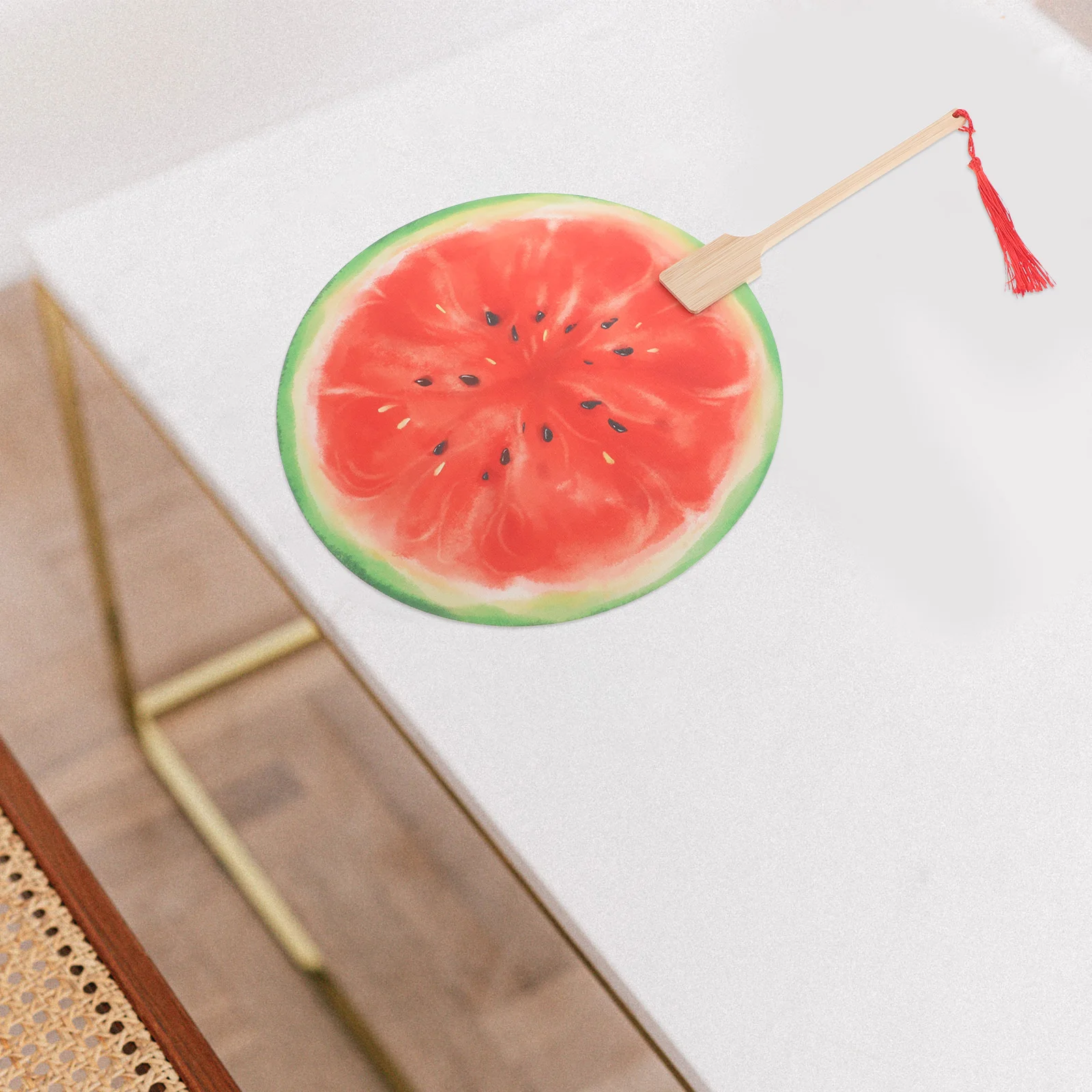

2pcs Handpainted Watermelon Fans Realistic Paper Handheld Fruit Wedding Travel Props Cooling Accessories Chinese Fan