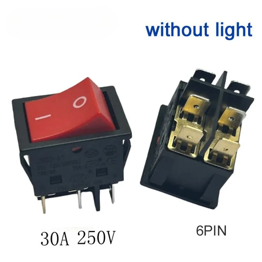 Hull Style ON-OFF Light Rocker Switch (6pin)  30A 250V DPST Composite Silver Contact  Perfect for High-power Welding Equipment
