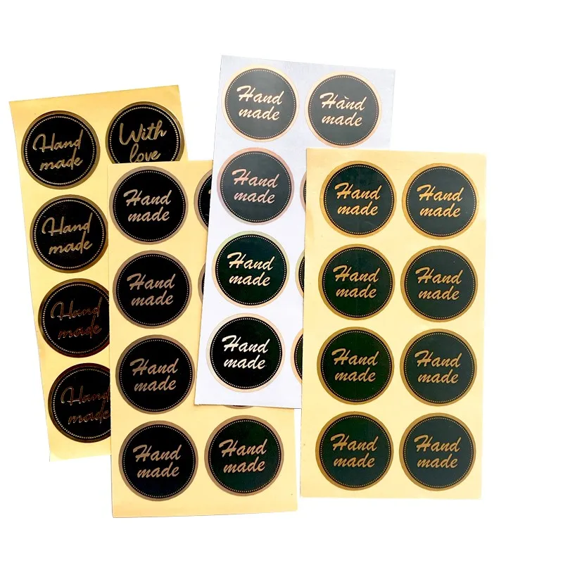 80pcs per pack Hot Stamping Round Black Thank You Seal Sticker For Creative DIY Handmade Product Scrapbooking Sticker Gift Deco