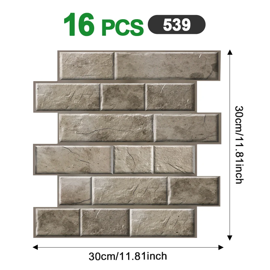 16 Peças de Papel de Parede Autoadesivo, Painéis Decorativos para Paredes 11.81X11.81In, Papel de Parede Peel and Stick, Painéis de Parede Autoadesivos para Decoração de Quartos, Painéis de Parede 3D, Adesivos de Parede, Papel Pintado