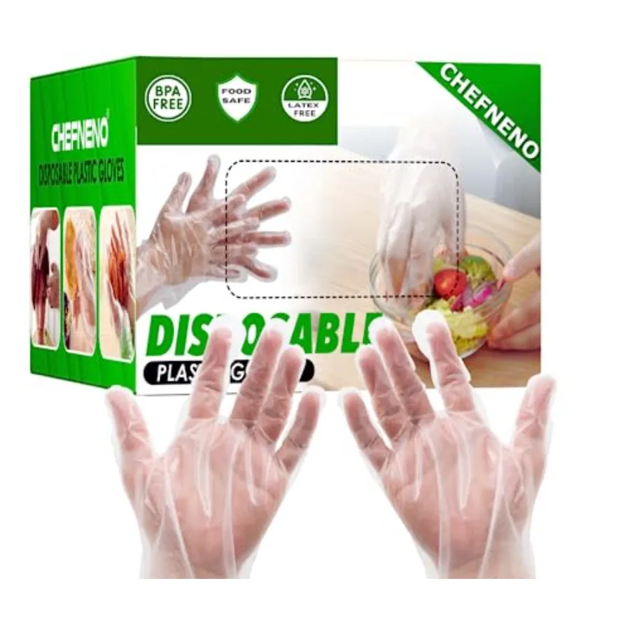 Disposable Food Prep Plastic Gloves 700 - Cooking Cleaning Food Handling Latex and Powder Free One Size Fits Most