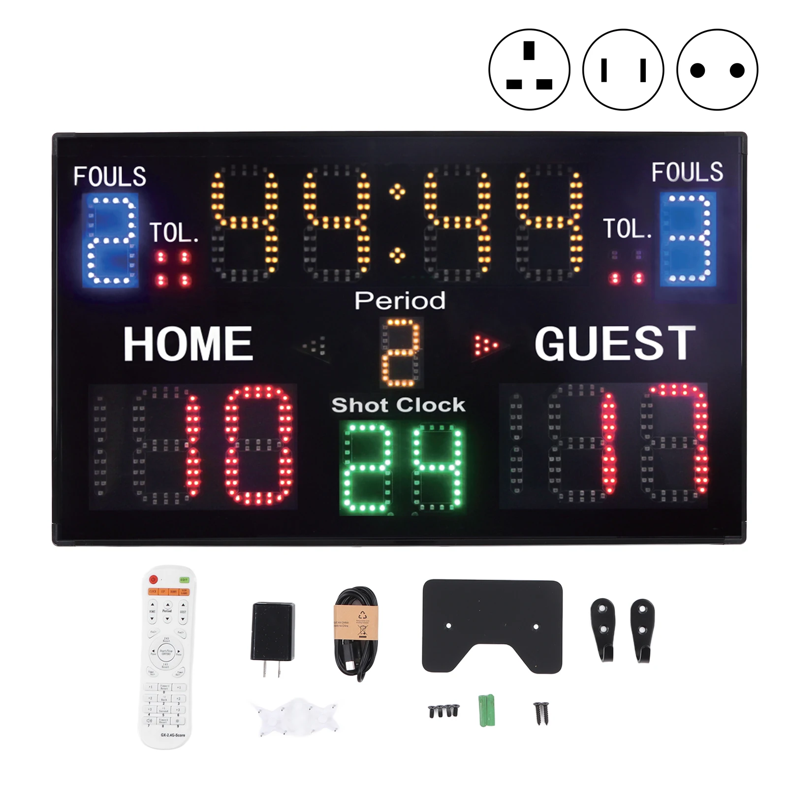 15 Digit Electronic Scoreboard LED Digital Portable Electric Scorekeeper for Basketball Volleyball