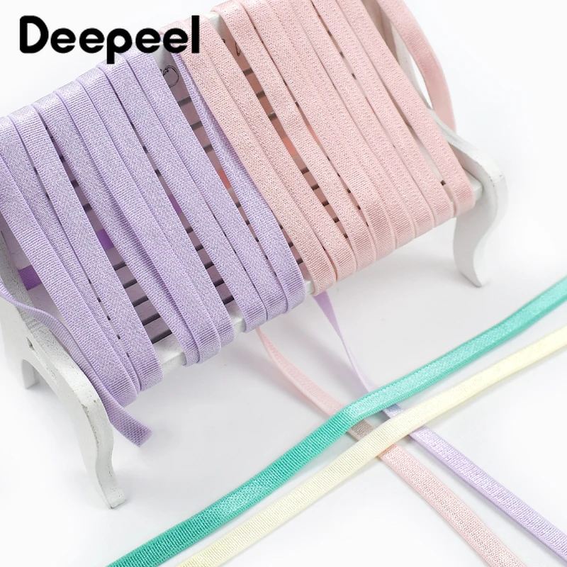 5/10M Nylon Sewing Elastic Band 6/8/10/12/15mm Colored Rubber Bands for Underwear Shoulder Strap Soft Elasticity Tape Lace Trim