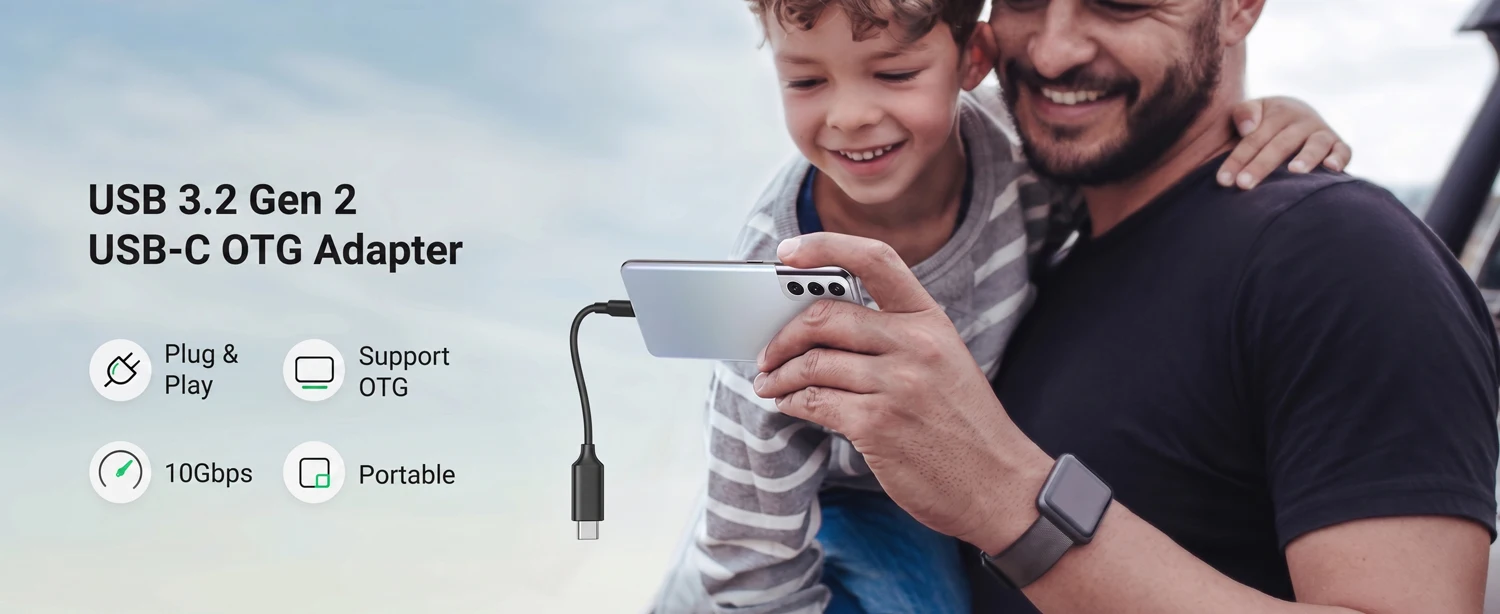 Typ C OTG-Kabeladapter USB C zu USB 3.2 10Gbps Adapter USB C Stecker zu USB-A Buchse Für Thunderbolt MacBook iMac iPhone 17 16 15 – Detail 1