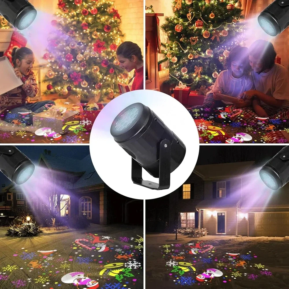 16 Patterns Indoor Led Projector Christmas Projector Lights Rotatable Christmas Decoration Outdoor For Holiday Party Xmas Decor