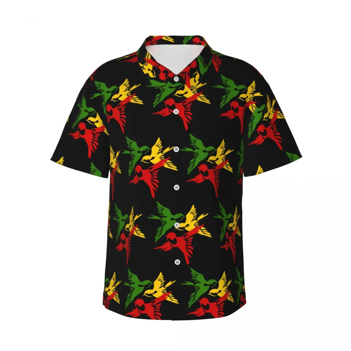 Camisas masculinas Bob Marley 3 Little Birds Ajax, camisa havaiana de manga curta, tops engraçados com lapela para praia de verão