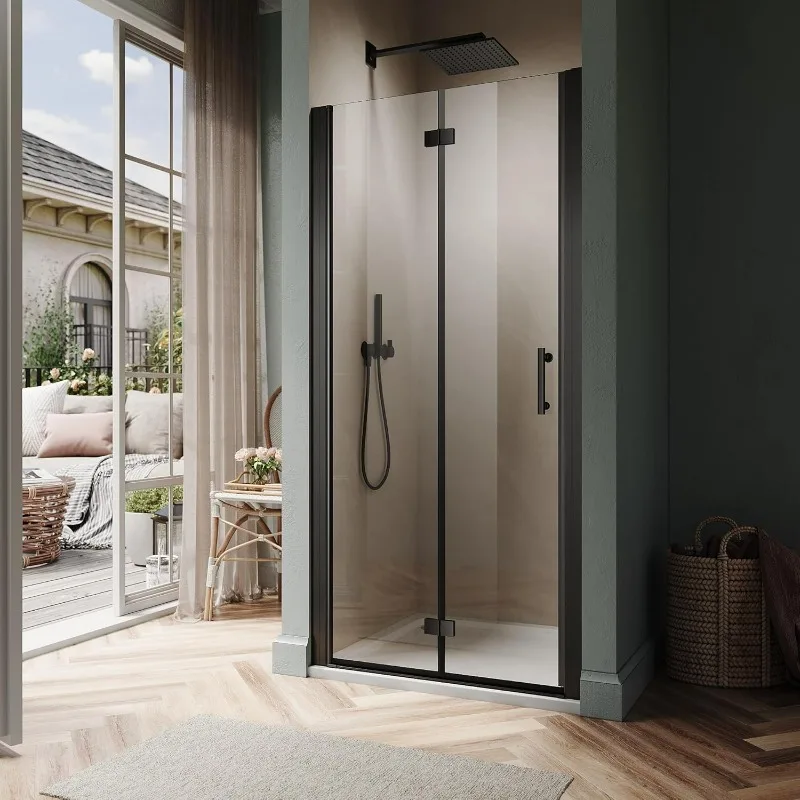 Hinged Swing Glass Shower Door 31.5-33