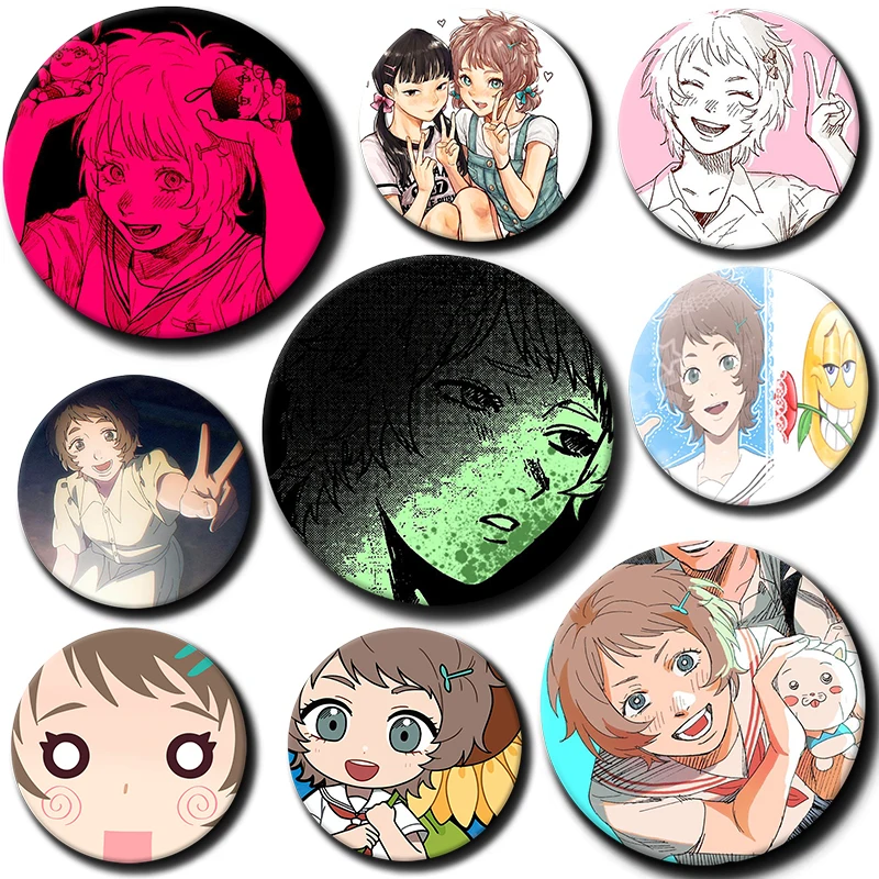 58mm Cartoon Character Asako Yamagishi Soft Button Pin Badge Anime Brooch Creative Badge for Backpack Clothes Decoration Gift