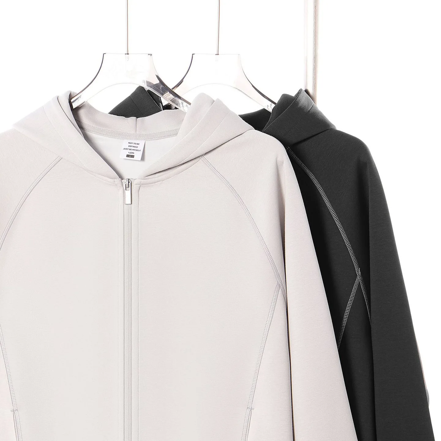Cleanfit Street Unisex Oversized Zip Up Hoodie Jacket Contrast Stitching Loose Casual Solid Color Fall Winter Sweatshirt  coat