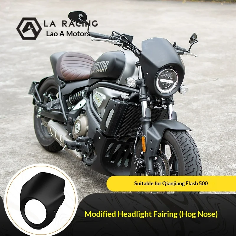 【Premium】For QJMOTOR Flash 500s modified large pig head cover, front headlight cover decorated with front air deflector