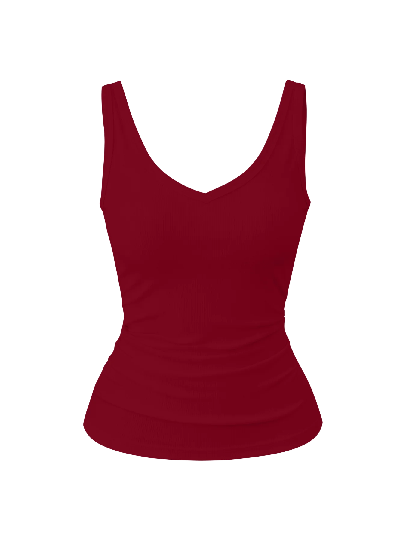 Women V‑Neck Wide Strap Ribbed Tank Top High Stretch Soft Skin‑Friendly Breathable Fabric Slim Fit Long Length Basic Layering Y2
