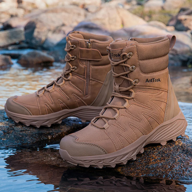 Men Army Boots Waterproof Training Safety Ankle Male Lace Up High QualityTactical Boots Anti-Slip Work Climbing Hiking Shoes image 5