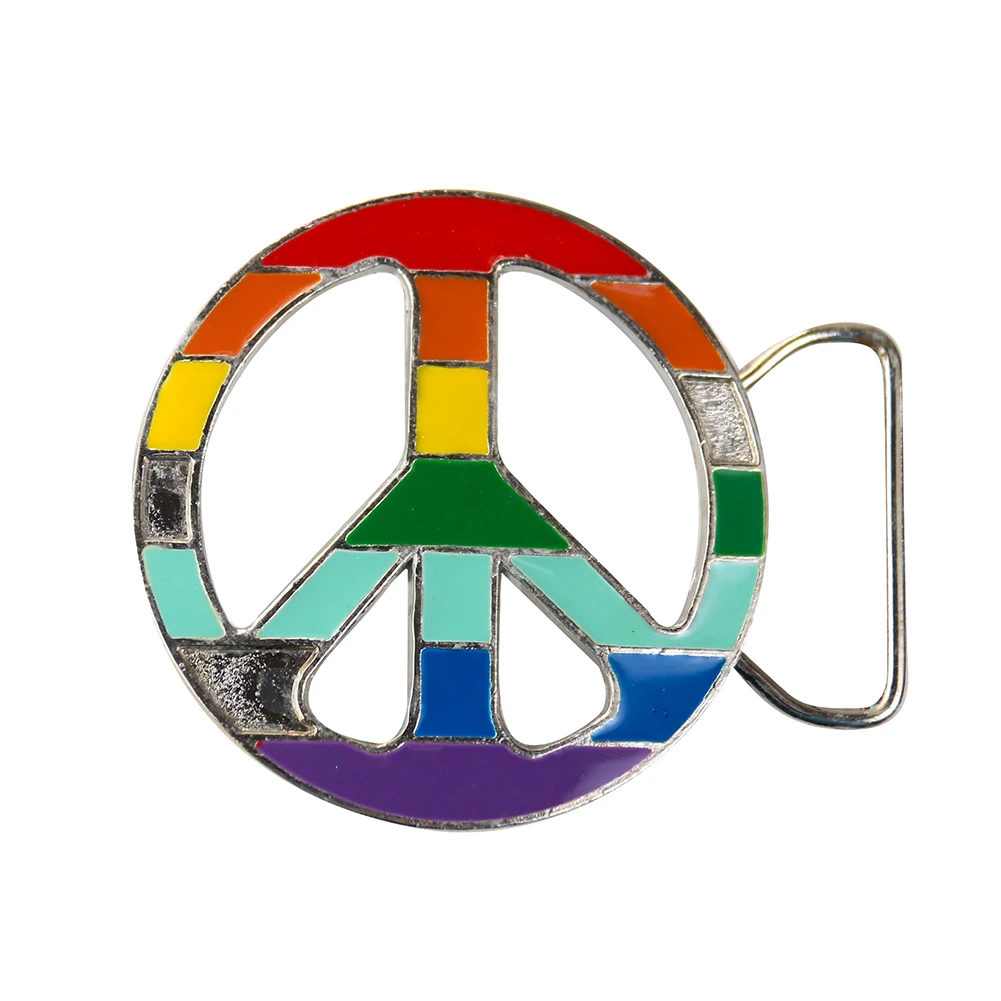 

Outdoor Casual Belt Buckle Round Colorful Smooth Buckle Military Belt Buckle Metal Men's Belt Buckle Peace Sign Belt Buckle