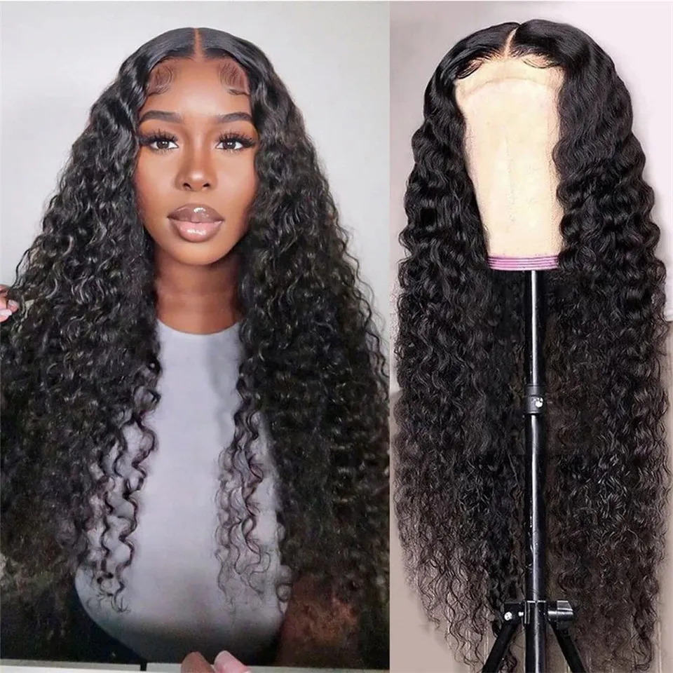 Transparent Curly Lace Front Wig Brazilian Glueless Human Hair Lace Wigs For Women Preplucked Natural Color 13x4 Curly Lace Wigs