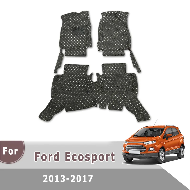 車のフロアマットトランクマットフォードエコスポーツ-2013-2014-2015-2016-2017-レザートランクカーペット自動車インテリアアクセサリー