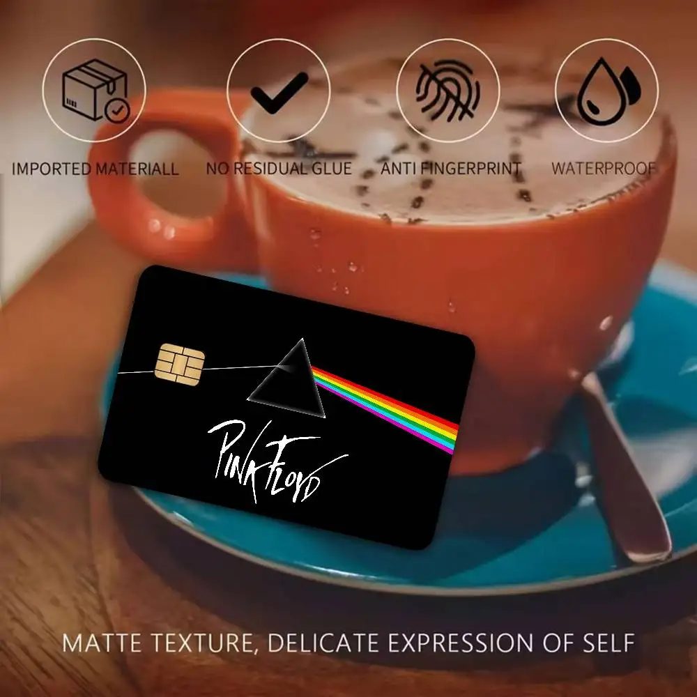 Band P-Pink F-Floyds Credit Card Skin Stickers No Adhesive Residue Water Proof for VISA Credit Card Subway Access Card