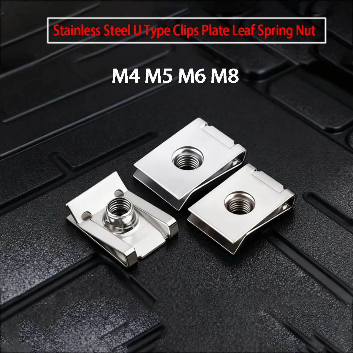M4M5M6M8 Stainless Steel U Type Clips with Thread   Reed Nuts for Car Motorcycle Scooter ATV Moped
