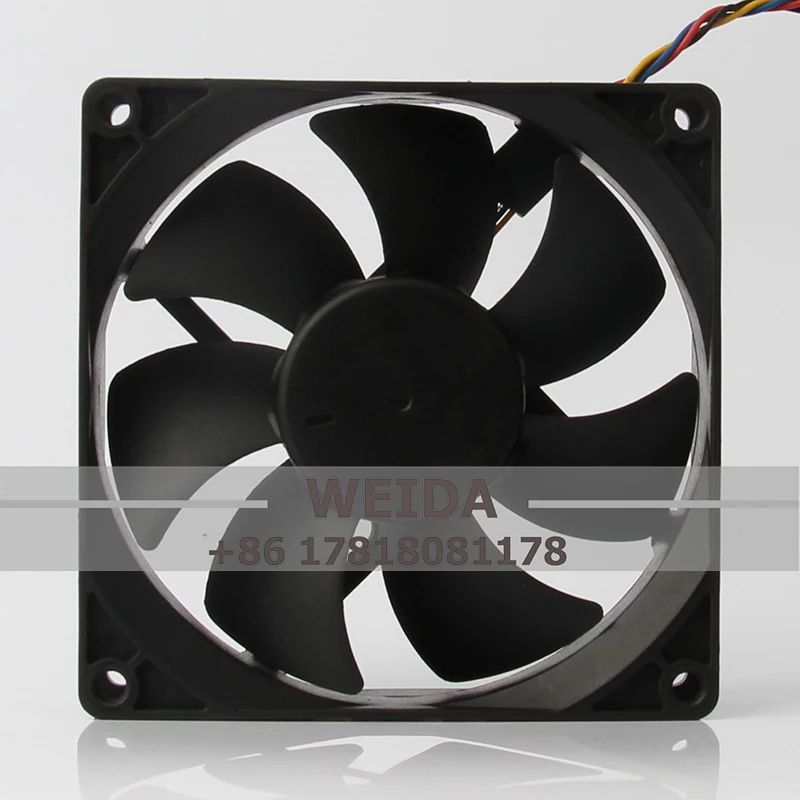 Case Cooling Fan 4-Wire High Airflow Chassis Double Ball Bearing for AVC DS09225B12U 90X90X25MM 9025 12V 0.56A 9CM