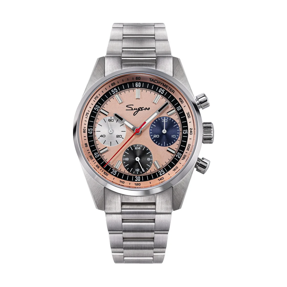 Sugess Mens Watch 38mm Chronograph Mechanical Wristwatches Tianjin Gooseneck Movement Sapphire Crystal Roulette Dial S465 new image 3