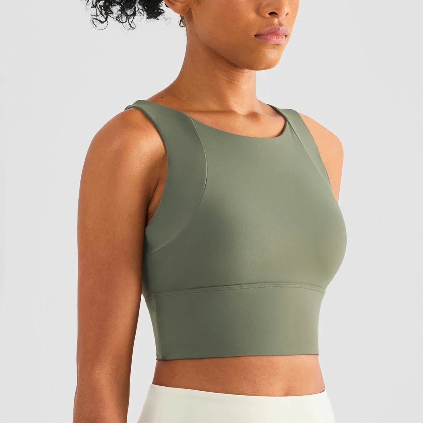 

S-L Integrated Women Bra Yoga Vest Anti-Slip High-strength Sports Push Up Underwear Fitness Elastic Non-underwire Bra Summer