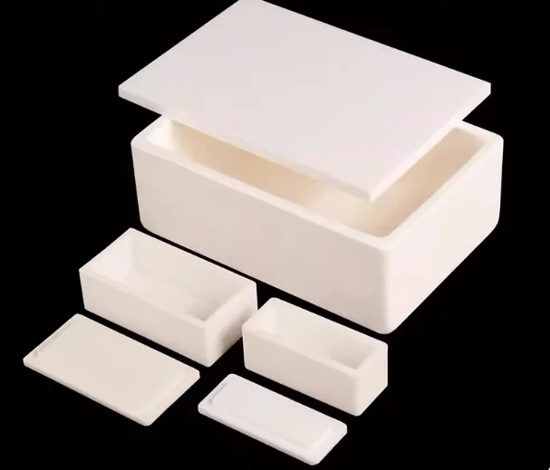 Crisol Retangular de Alumínio com Tampa 1un. Comprimento 50mm-120mm*Largura 20mm-65mm Quadrado Al2O3 Corindo/Cerâmica 99% Alumina Pura