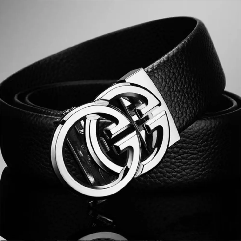 العلامة التجارية الفاخرة الشهيرة جلد طبيعي الذكور أحزمة رجال الأعمال أحزمة للسراويل الجينز حزام عالية الجودة المصممين مزدوجة G مشبك
